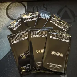 7x Riftbound Origins Nexus Night Pack Sealed English 3-Card Pack - Image 1