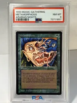 1993 Magic The Gathering Metamorphosis Arabian Nights PSA 8 - Image 1