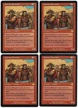 Veteran Brawlers x4 4x 2000 Prophecy PLAYSET Red Rare Creature MTG NM AZ1 - Image 1
