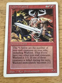 MTG Magic the Gathering Keldon Warlord (160/306) Revised Edition LP - Image 1