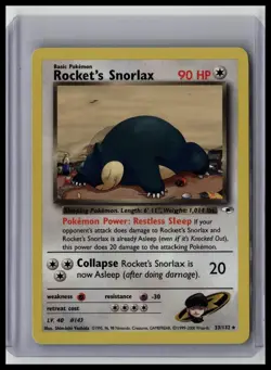 Rocket's Snorlax - Gym Heroes 33/132 Rare Non-Holo Pokemon TCG - Image 1