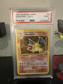 1999 Pokemon Game Charizard-Holo PSA Mint 9 Base Set Unlimited - Image 1
