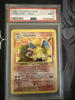 1999 Pokemon Game Charizard-Holo PSA Mint 9 Base Set Unlimited - Image 2