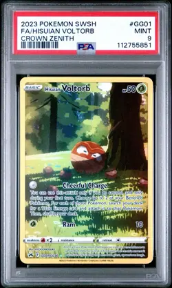 2023 Pokemon SWSH FA Hisuian Voltorb Crown Zenith GG01/GG70 PSA 9 Mint - Image 1