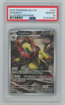 2025 Pokemon Black Bolt Illustration Rare Haxorus 147/086 PSA 10 (MaFra) - Image 1