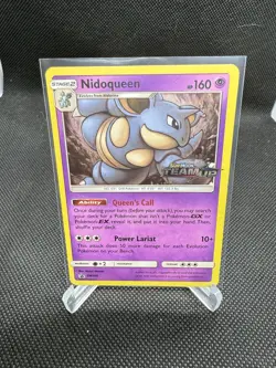 Pokemon TCG Nidoqueen (Prerelease) SM160 Team Up Black Star Promo Stamp Holo - Image 1