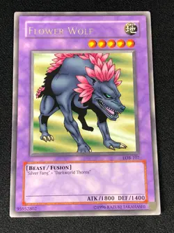 YUGIOH FLOWER WOLF LOB-107 RARE (NM) - Image 1