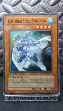 | Yugioh Elemental HERO Bubbleman YSDJ-EN017 1st Edition Super Rare LP ?? | - Image 1