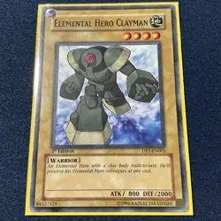 YuGiOh Elemental Hero Clayman The Lost Millenium TLM-EN003 1st Edition - Image 1
