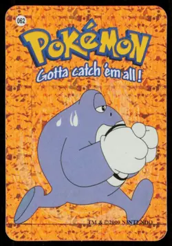 Poliwrath #062 2000 Pokemon Vending Prism Holo Sticker Card - Image 1
