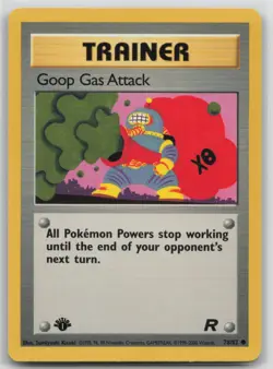 1st Edition Vintage Pokemon Card Goop Gas Attack Common Team Rocket 78/82 VLP - Image 1