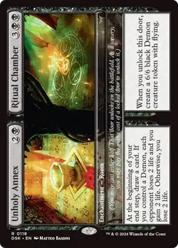 UNHOLY ANNEX // RITUAL CHAMBER mtg NM-M Duskmourn: House of Horror 1 Rare - Image 1