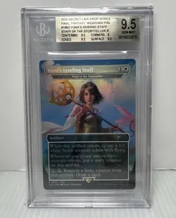Yuna’s Sending Staff 1863 Foil BGS 9.5 Secret Lair Final Fantasy MTG Weapons - Image 1