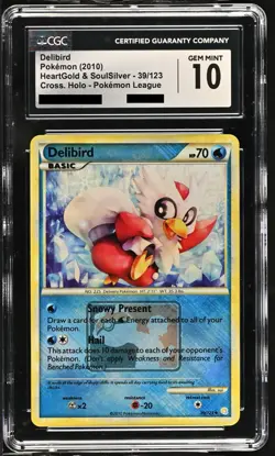 Delibird 39/123 HGSS Pokemon League Crosshatch Holo - CGC 10 GEM MINT ENGLISCH - Image 1