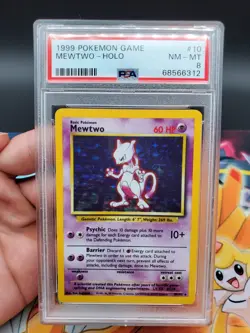Pokemon TCG Mewtwo Base Set 10/102 Holo PSA 8, NM-MT 1999 - Image 1