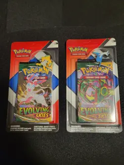2x Pokemon Evolving Skies & Chilling Reign 2 Pack Blisters & Pins SEALED Lot C - Image 1