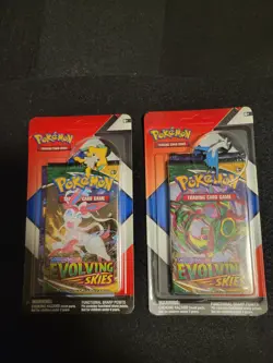 2x Pokemon Evolving Skies & Chilling Reign 2 Pack Blisters & Pins SEALED Lot C - Image 2
