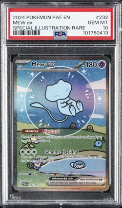 2024 POKEMON PAF EN-PALDEAN FATES SPECIAL ILLUSTRATION RARE #232 MEW EX PSA 10 - Image 1