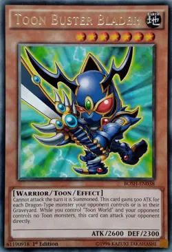 BOSH-EN038 TOON BUSTER BLADER RARE 1ST EDITION YuGiOh CARD - Image 1