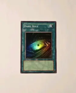 Yugioh Dark Hole LOB-052 Super Rare Vintage Magic LP - Image 1
