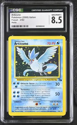 CGC 8.5 ITALIAN Articuno 2000 Fossil 2/62 Holo Pokemon Card - Image 1