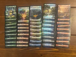 MTG | Final Fantasy | Foil Chocobo Track Lands Full Art 40 Card Land Lot - Image 1