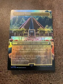 MTG Command Tower Foil Jurassic Park Land Commander REX#0026 NM Borderless - Image 1