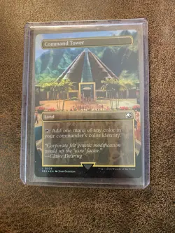 MTG Command Tower Foil Jurassic Park Land Commander REX#0026 NM Borderless - Image 3