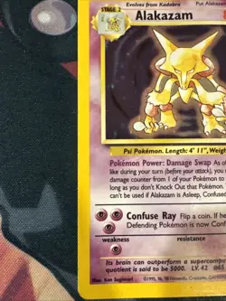 HP Alakazam Holo Rare Pokemon TCG Card 1/102 Base Set 1999 Unlimited - Image 3