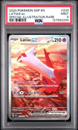 PSA 9 MINT Latias ex 239/191 Sv08: Surging Sparks Holo Pokemon 2024 - Image 1