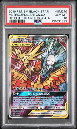 2019 POKEMON SM BLACK STAR PROMO MOLTRES & ZAPDOS & ARTICUNO GX SM210 PSA 10 - Image 3