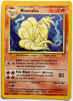 1999 Pokemon Ninetales Holo 12/102, Base Set-WOTC Vintage Rare - Lightly Played - Image 1