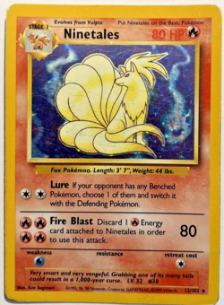 1999 Pokemon Ninetales Holo 12/102, Base Set-WOTC Vintage Rare - Lightly Played - Image 2