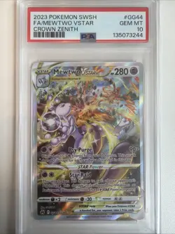 PSA 10 Mewtwo VSTAR GG44/GG70 Crown Zenith Pokemon - Image 1