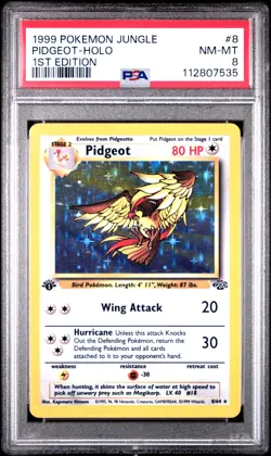 1999 Pokemon Jungle Pidgeot #8 1ST Edition PSA 8 HOLO - Image 1