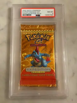 Pokemon Expedition Base Set Feraligatr Art Booster Pack WOTC Vintage PSA 8 Mint - Image 1