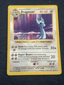 Pokemon TCG Dragonair 018/102 Base Set (Shadowless) Vintage Lightly Played LP - Image 3