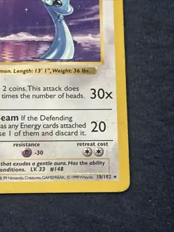 Pokemon TCG Dragonair 018/102 Base Set (Shadowless) Vintage Lightly Played LP - Image 5