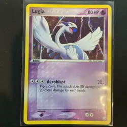 Pokemon NM Lugia 29/115 Swirl Aeroblast Holo EX Theme Deck Unseen Forces - Image 1
