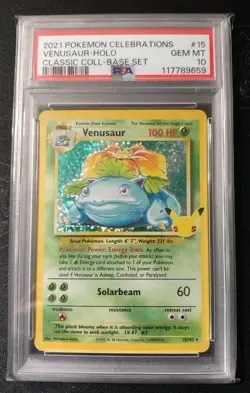 PSA 10 2021 POKEMON CELEBRATIONS CLASSIC COLLECTION #15 VENUSAUR-HOLO - Image 1