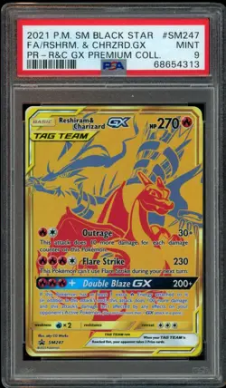 2021 Pokemon Reshiram & Charizard GX SM Black Star Promo SM247 PSA 9 MINT - Image 1