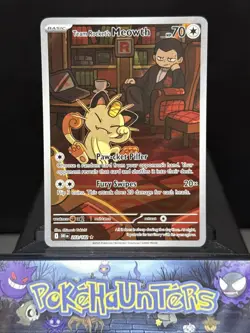 Pokemon Card Team Rocket’s Meowth 203/182 Illustration Rare Destined Rivals NM - Image 1