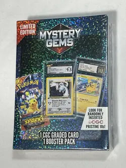 Pokemon Mystery Gems Box (1 CGC Graded Card & 1 Booster Pack) Factory Sealed Box - Image 1