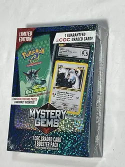 Pokemon Mystery Gems Box (1 CGC Graded Card & 1 Booster Pack) Factory Sealed Box - Image 2