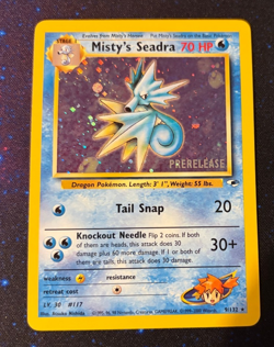 Misty's Seadra 9/132 Gym Heroes Stamped PreRelease Holo Pokemon Card - Image 3
