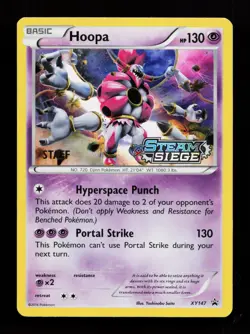 Hoopa (XY Steam Siege Prerelease) XY147 Promo XY Staff Stamped Pokemon Card - Image 1