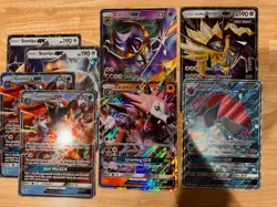 8 card lot - Pokemon GX JUMBO Snorlax Greninja Necrozma Lunala Lycanroc - Image 1