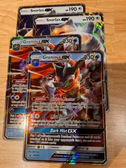 8 card lot - Pokemon GX JUMBO Snorlax Greninja Necrozma Lunala Lycanroc - Image 2