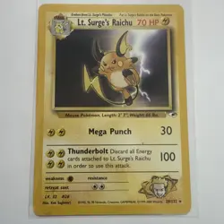 Lt. Surge's Raichu - 28/132 - Pokemon Gym Heroes Unlimited Rare Card (LP) - Image 1