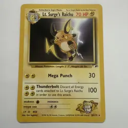 Lt. Surge's Raichu - 28/132 - Pokemon Gym Heroes Unlimited Rare Card (LP) - Image 2